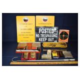 Lot: Gun cleaning supplies, hand warmers, targets