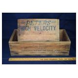 2 DuPont wooden crates: Peters Shot Shells and Smo