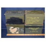 4 metal ammo cans; as is