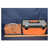 wood box and Workforce tool box; as is