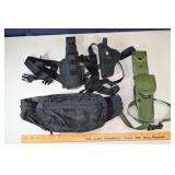 4 assorted gun holsters; as is