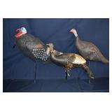 3 plastic turkey decoys; as is