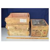 4 wooden ammo crates; as is