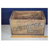 Drink National Beer wooden crate, 19x12x10"h; as i