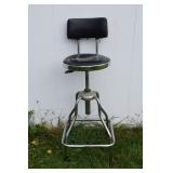 Craftsman chrome & upholstered adjustable stool