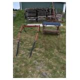 Old horse drawn bicycle wheel sulky and 1 horse sh