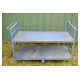 Industrial steel warehouse cart, 69x30x39"h; as is