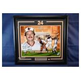 Framed Rick Dempsey autographed print with MLB hal