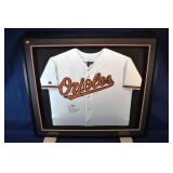 Framed Baltimore Orioles jersey autographed by Jim