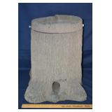Plastic tree stump deer corn feeder, 19x22x23"h; a
