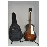 Silvertone acoustic guitar with soft case; as is