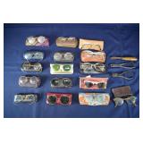 16 pair of vintage eyewear, cases & primitives