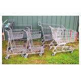 5 steel shopping carts, assorted sizes; as is
