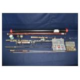 Fishing lot: 5 rods, 4 reels, 2 rod tubes, tackle;