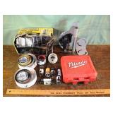 Collection of hole saws, pipe/tubing notcher, acce