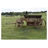 Antique horse drawn belly dump wagon with 5th whee