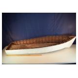 Ca. 1930 hand crafted wood boat model, 76x22x17"h;