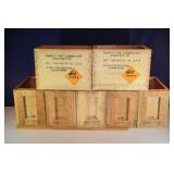 7 wooden explosive boxes, 17x10x13"h; as is