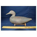 Unpainted Black Duck decoy with lead keel and stan