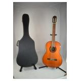 Yamaha G-55A acoustic guitar with case, broken tun