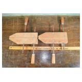 2 Jorgensen 12" wooden screw clamps; as is