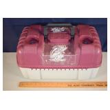 Large tackle box full of tackle, 19x10x10"h; as is