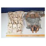 6 ammunition bandoleers, partial leather gun clean