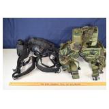 2 size large nylon equipment belts; as is