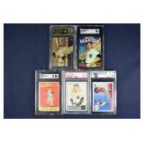 5 graded Mickey Mantle cards including a 1958 Topp
