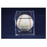 Hank Aaron autograph on a MLB-L Rawlings baseball,