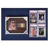 NBA lot: Michael Jordan plaque, 4 PSA cards includ