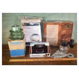 Lot: boot scraper, polyester outdoor table cover,
