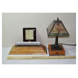 Amtrak table lamp, HO scale coach, etc.; as is