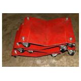 4 steel 12x16' auto wheel dollies; as is