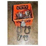 Clevises, pully, chain, cable, hooks, etc.; as is