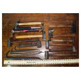 12 hammers, 4 pry bars; as is