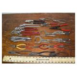 20 assorted pliers and vise grips; as is
