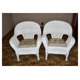 2 wicker arm chairs; as is