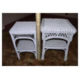 2 wicker small tables; as is