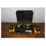 DeWalt 18V cordless drill set, 3 weak batteries, 3