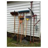 Collection of brooms, etc.; as is