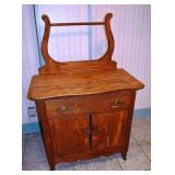 Oak wash stand; as is