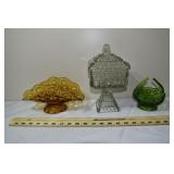 Glass: 2 LE Smith center bowls, Jeanette wedding b