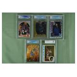 Lot of 5 graded NBA cards from 1978-1997: (2) 9.5