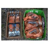 Four 2" ratchet strap ratchets and 11 straps; as i