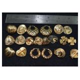 Marked 14 kt gold jewelry: 10 pair fashion earring