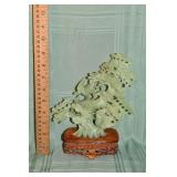 Chinese carved jade stone figure of a tree with bi