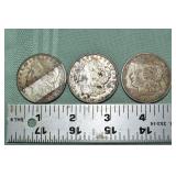 3 US Morgan silver dollars: (2) 1921D, 1921S; as i
