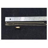 14kt gold bracelet, necklace and ring size 9, 7gtw