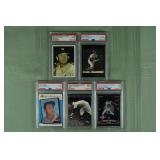 Lot of 5 PSA graded Mickey Mantle MLB cards from 1